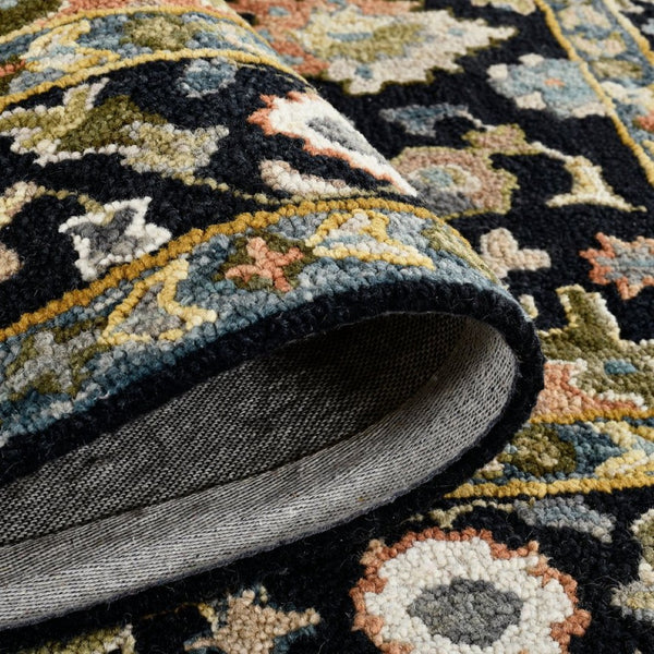 Amer Rugs Jackson Traditional Style Hand-hooked Area Rug - Luxurious Wool Design For Timeless Home Elegance Black Wool Jac20810