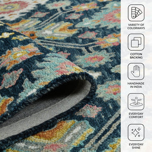 Amer Rugs Jackson Traditional Style Hand-hooked Area Rug - Luxurious Wool Design For Timeless Home Elegance Navy Wool Jac30810