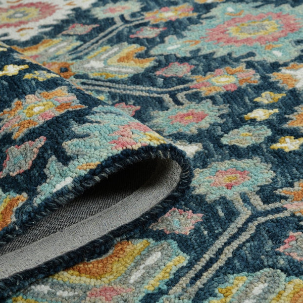 Amer Rugs Jackson Traditional Style Hand-hooked Area Rug - Luxurious Wool Design For Timeless Home Elegance Navy Wool Jac30810