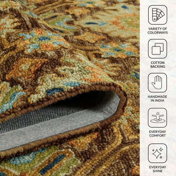 Amer Rugs Jackson Traditional Style Hand-hooked Area Rug - Luxurious Wool Design For Timeless Home Elegance Brown Wool Jac40810