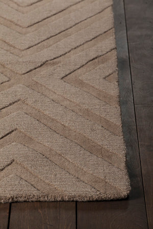 Chandra Rugs Hand-woven Transitional Rug - Premium Wool, Unique Artistry, Modern Elegance For Any Space Tan Wool Jai18900-57