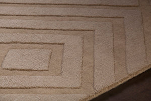 Chandra Rugs Hand-woven Transitional Rug - Premium Wool, Unique Artistry, Modern Elegance For Any Space Tan Wool Jai18900-57