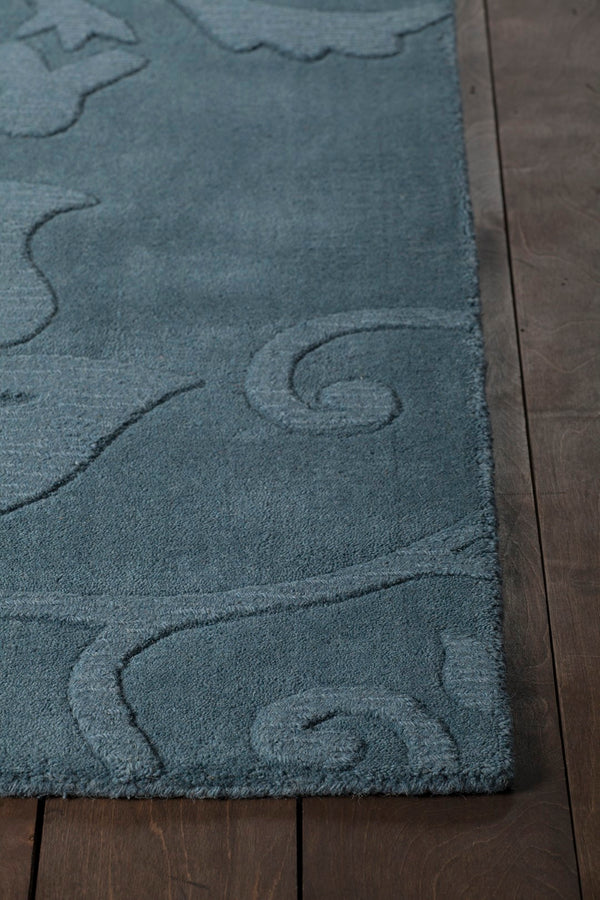 Chandra Rugs Hand-woven Transitional Rug - Exquisite Handmade Wool Design For Warmth And Sophistication In Homes Blue Wool Jai18901-57