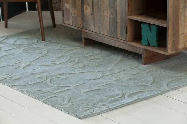 Chandra Rugs Hand-woven Transitional Rug - Luxurious 100% Wool Masterpiece With Unique Patterns For Elegant Spaces Blue Wool Jai18903-57