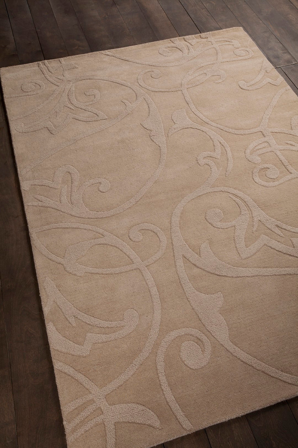 Chandra Rugs Hand-woven Transitional Rug - Exquisite 100% Wool Design Blending Traditional Charm With Modern Elegance Beige Wool Jai18905-57