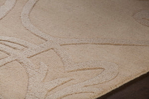 Chandra Rugs Hand-woven Transitional Rug - Exquisite 100% Wool Design Blending Traditional Charm With Modern Elegance Beige Wool Jai18905-57