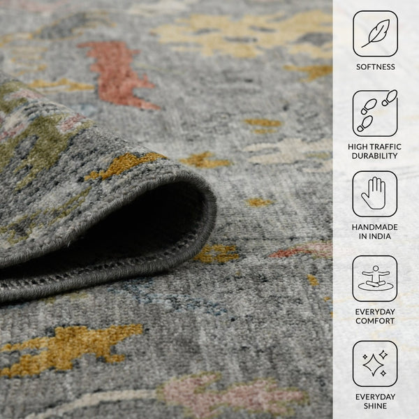 Amer Rugs Jaigarh Hand-knotted Oriental Design Area Rug - Luxurious Softness & Stunning Style For Any Room Pigeon Gray,Pebble Gray Wool Jai170203