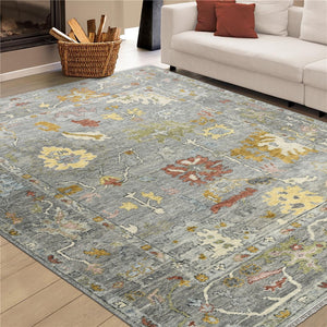AMER Rugs Jaigarh Beauz JAI-17 Hand-Knotted Handmade Raw Handspun New Zealand Wool Traditional Oriental Rug Pigeon Gray 10' x 14'