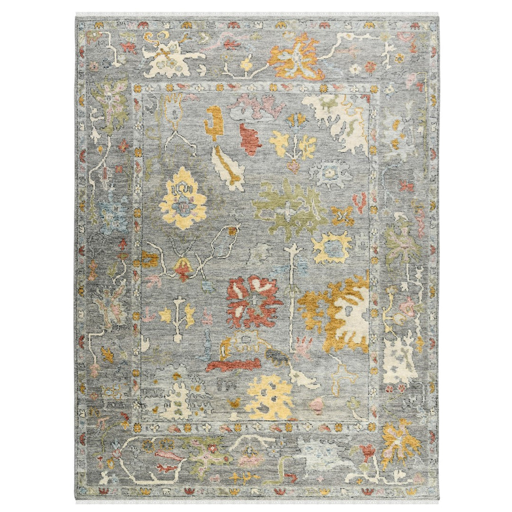 AMER Rugs Jaigarh Beauz JAI-17 Hand-Knotted Handmade Raw Handspun New Zealand Wool Traditional Oriental Rug Pigeon Gray 10' x 14'