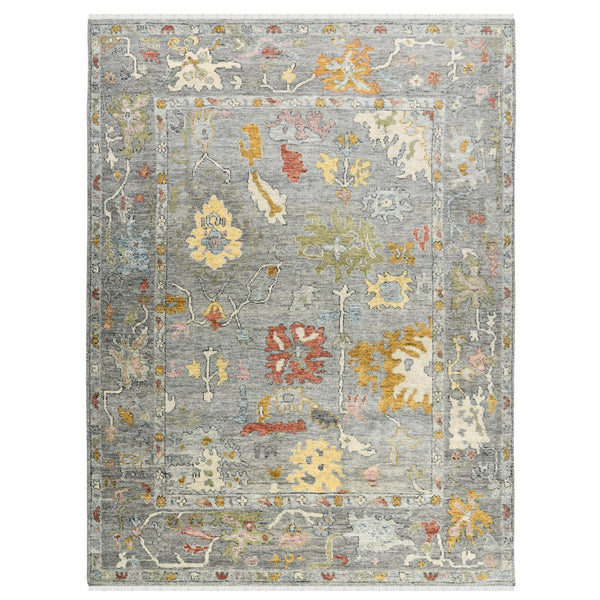 AMER Rugs Jaigarh Beauz JAI-17 Hand-Knotted Handmade Raw Handspun New Zealand Wool Traditional Oriental Rug Pigeon Gray 10' x 14'