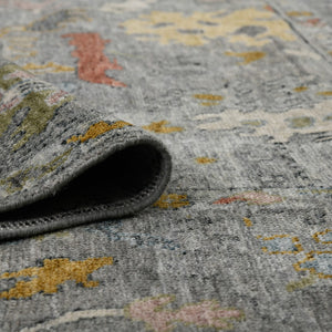 AMER Rugs Jaigarh Beauz JAI-17 Hand-Knotted Handmade Raw Handspun New Zealand Wool Traditional Oriental Rug Pigeon Gray 10' x 14'