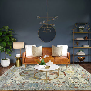 Amer Rugs Jaigarh Hand-knotted Oriental Design Area Rug - Luxurious Softness & Stunning Style For Any Room Ivory,Cool Breeze Wool Jai180810