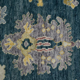AMER Rugs Jaigarh Carmina JAI-20 Hand-Knotted Handmade Raw Handspun New Zealand Wool Traditional Oriental Rug Medium Blue 10' x 14'