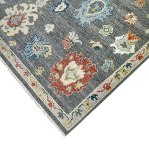 AMER Rugs Jaigarh Carmina JAI-21 Hand-Knotted Handmade Raw Handspun New Zealand Wool Traditional Oriental Rug Pebble Gray 10' x 14'