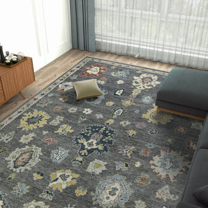 Amer Rugs Jaigarh Hand-knotted Oriental Design Area Rug - Luxurious Softness & Stunning Style For Any Room Pebble Gray,Ivory Wool Jai210912