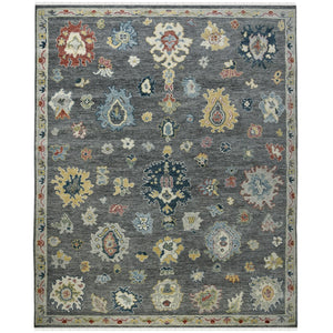 AMER Rugs Jaigarh Carmina JAI-21 Hand-Knotted Handmade Raw Handspun New Zealand Wool Traditional Oriental Rug Pebble Gray 10' x 14'