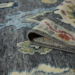 AMER Rugs Jaigarh Carmina JAI-21 Hand-Knotted Handmade Raw Handspun New Zealand Wool Traditional Oriental Rug Pebble Gray 10' x 14'