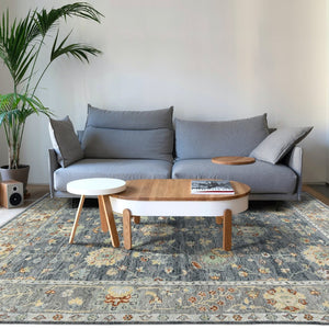 Amer Rugs Jaigarh Hand-knotted Oriental Design Area Rug - Luxurious Softness & Stunning Style For Any Room Denim,Slate Wool Jai220203