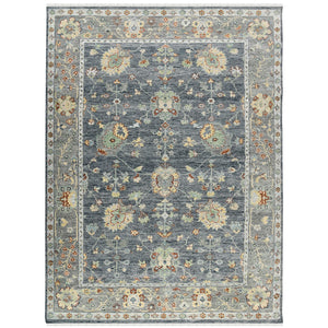 AMER Rugs Jaigarh Dale JAI-22 Hand-Knotted Handmade Raw Handspun New Zealand Wool Traditional Oriental Rug Denim 10' x 14'