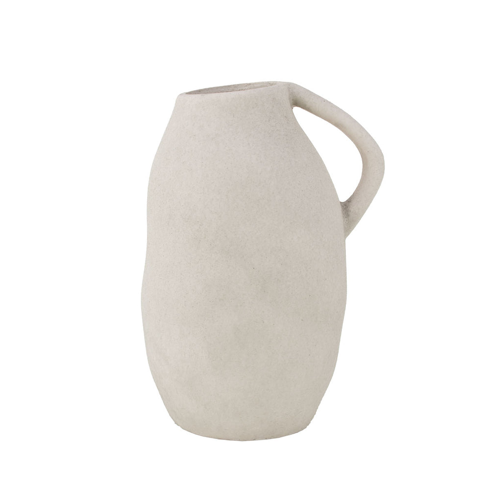 Zeugma Jar With Handle - Earth Grey Clay Decorative Container, Perfect For Home Décor & Storage Needs   Nw240427s-44