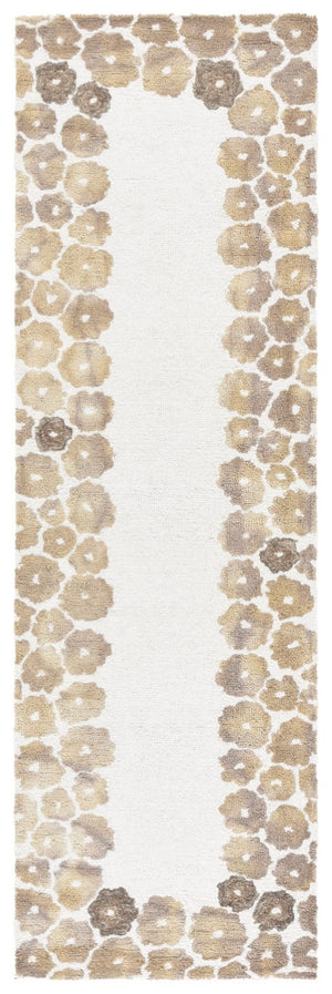 Safavieh Jardin Hand Tufted Wool Floral Runner Rug for Hallways and Entryways in Beige 2'-3" x 8'-0" JAR101A-28