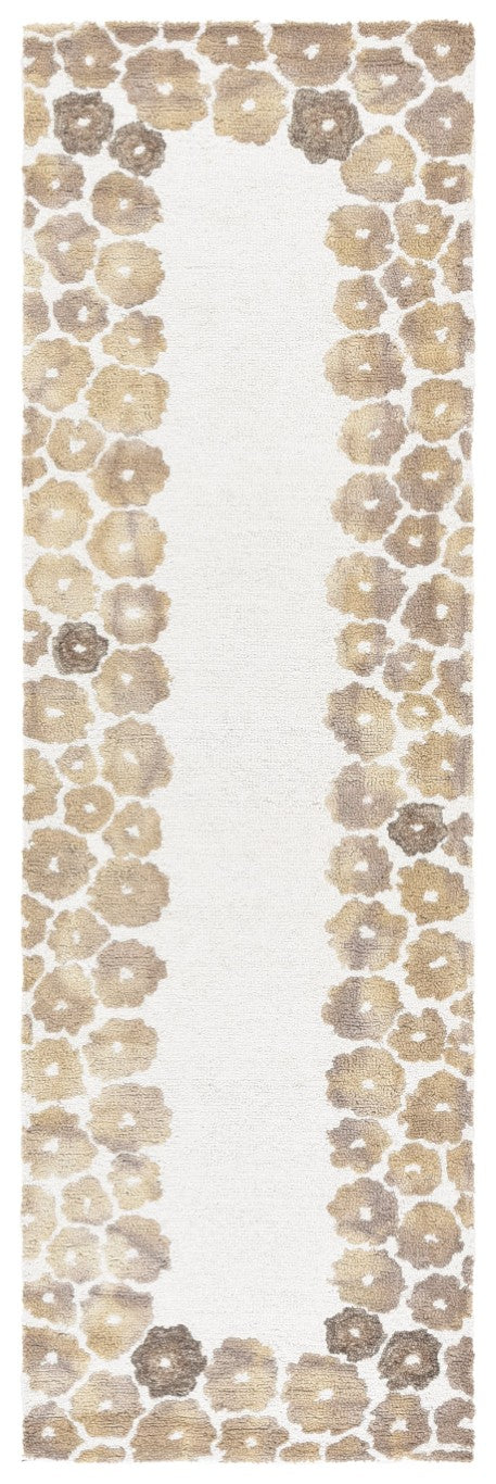 Safavieh Jardin Hand Tufted Wool Floral Runner Rug for Hallways and Entryways in Beige 2'-3" x 8'-0" JAR101A-28