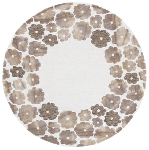Safavieh Jardin Hand Tufted Wool Floral Runner Rug for Hallways and Entryways in Beige 6'-0" x 6'-0" - A JAR101A-6R