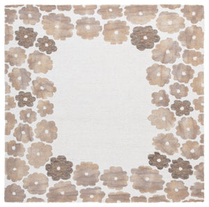 Safavieh Jardin Hand Tufted Wool Floral Runner Rug for Hallways and Entryways in Beige 6'-0" x 6'-0" - B JAR101A-6SQ