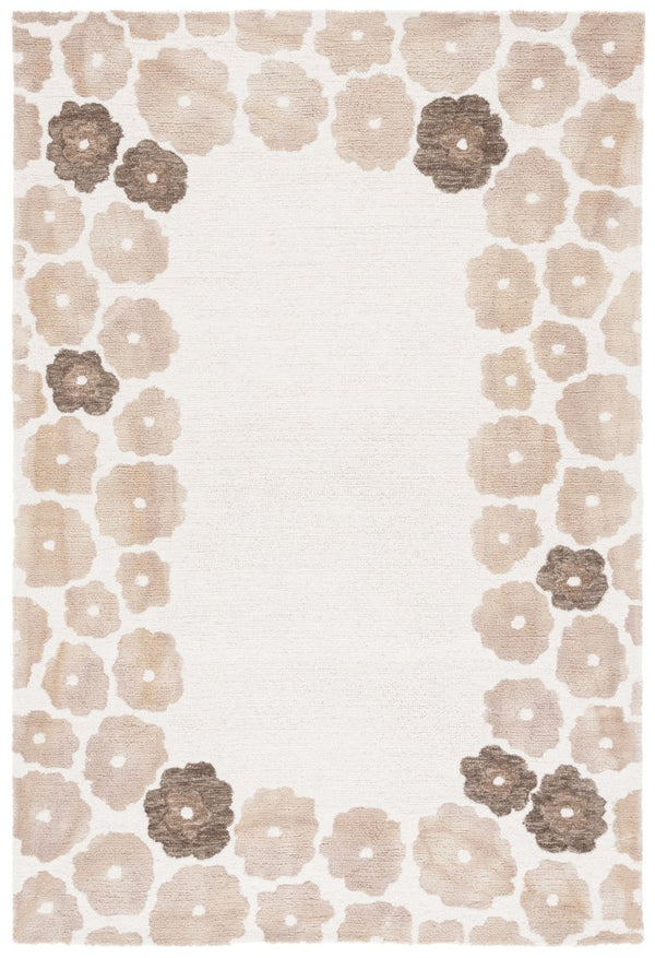 Safavieh Jardin Hand Tufted Wool Floral Runner Rug for Hallways and Entryways in Beige 6'-0" x 9'-0" JAR101A-6