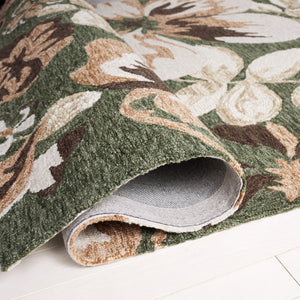Safavieh Jardin Hand-Tufted Green & Pink Floral Wool-Cotton Rug — Artisanal Indian Craft, Low Pile Comfort 6'-0" x 9'-0" JAR102Y-6