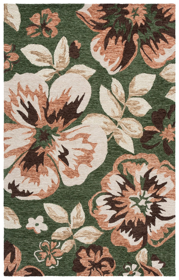 Safavieh Jardin Hand‑Tufted Wool‑Cotton Runner With Green & Pink Floral Motif — Low Pile, Durable Elegance 2'-3" x 8'-0" JAR102Y-28