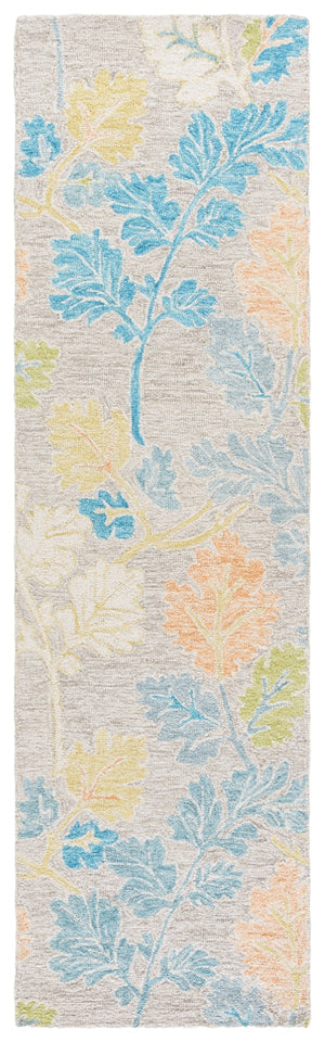 Safavieh Jardin Hand-tufted Floral Rug - Elegant Wool-cotton Blend, Perfect For Cozy Spaces And Style Blue ,Grey 80% Wool,20% Cotton Jar125m-6sq