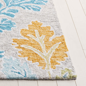 Safavieh Jardin Elegant Hand-tufted Runner Rug In Soft Floral Design - Perfect For Hallways And Entryways Blue ,Grey 80% Wool,20% Cotton Jar125m-5