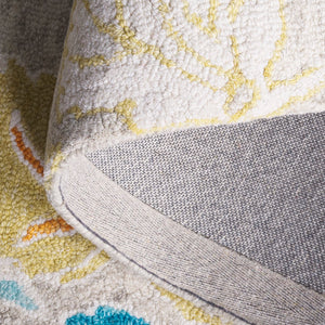 Safavieh Jardin Hand-tufted Floral Rug - Elegant Wool-cotton Blend, Perfect For Cozy Spaces And Style Blue ,Grey 80% Wool,20% Cotton Jar125m-6sq