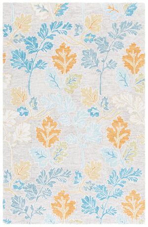 Safavieh Jardin Elegant Hand-tufted Runner Rug In Soft Floral Design - Perfect For Hallways And Entryways Blue ,Grey 80% Wool,20% Cotton Jar125m-5