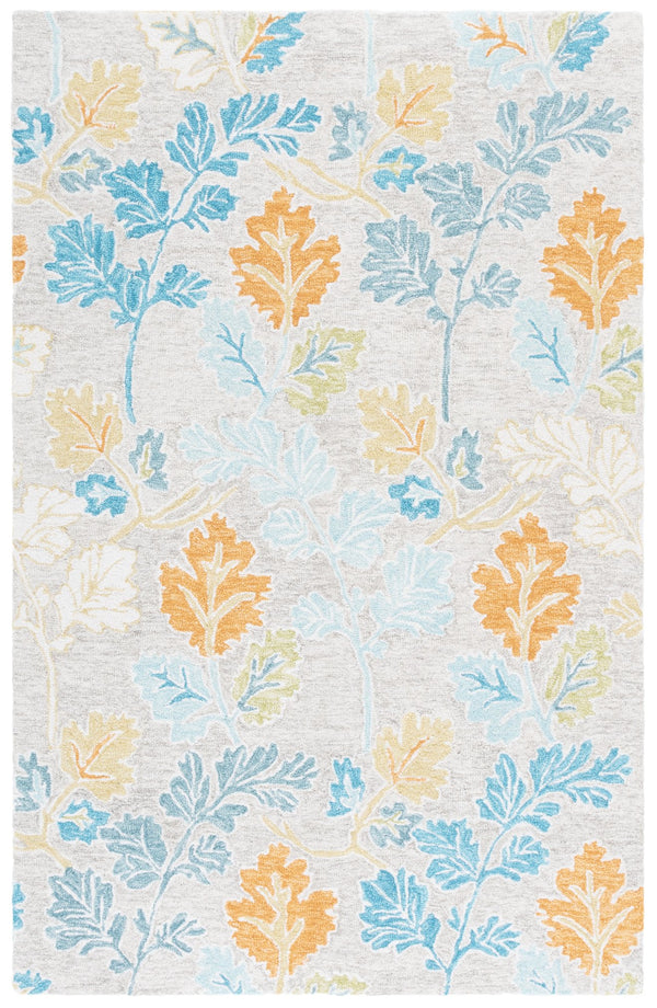 Safavieh Jardin Elegant Hand-tufted Runner Rug In Soft Floral Design - Perfect For Hallways And Entryways Blue ,Grey 80% Wool,20% Cotton Jar125m-5