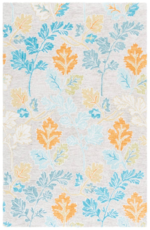 Safavieh Jardin Hand-tufted Floral Rug - Elegant Wool-cotton Blend, Perfect For Cozy Spaces And Style Blue ,Grey 80% Wool,20% Cotton Jar125m-6sq