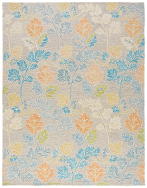 Safavieh Jardin Hand-tufted Floral Rug - Elegant Wool-cotton Blend, Perfect For Cozy Spaces And Style Blue ,Grey 80% Wool,20% Cotton Jar125m-6sq