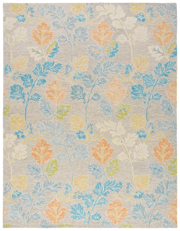 Safavieh Jardin Hand-tufted Floral Rug - Elegant Wool-cotton Blend, Perfect For Cozy Spaces And Style Blue ,Grey 80% Wool,20% Cotton Jar125m-6sq