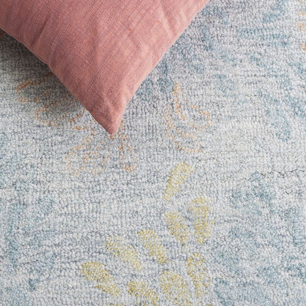 Safavieh Jardin Hand-tufted Area Rug - Elegant Floral Design, Cozy Wool & Cotton Blend For Inviting Spaces Grey ,Rust 80% Wool,20% Cotton Jar126f-4