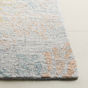Safavieh Jardin Hand-tufted Area Rug - Elegant Floral Design, Cozy Wool & Cotton Blend For Inviting Spaces Grey ,Rust 80% Wool,20% Cotton Jar126f-4