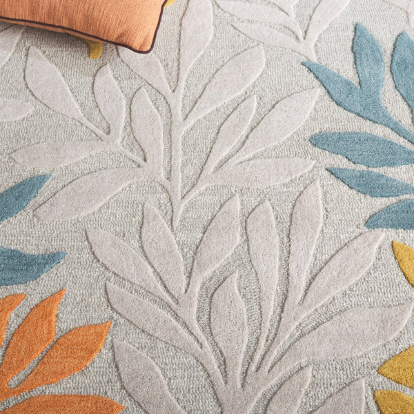 Safavieh Jardin Hand-tufted Runner Area Rug - Luxurious Floral Design In Elegant Hues For Stylish Decor Grey ,Blue Wool Pile Jar158m-5
