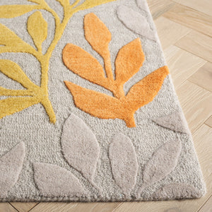 Safavieh Jardin Hand-tufted Wool Pile Area Rug - Elegant Floral Design For Artisanal Home Decor Charm Grey ,Blue Wool Pile Jar158m-3