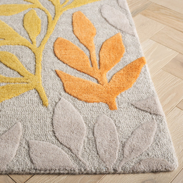 Safavieh Jardin Hand-tufted Wool Pile Area Rug - Elegant Floral Design For Artisanal Home Decor Charm Grey ,Blue Wool Pile Jar158m-3