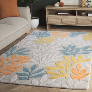 Safavieh Jardin Hand-tufted Runner Area Rug - Luxurious Floral Design In Elegant Hues For Stylish Decor Grey ,Blue Wool Pile Jar158m-5