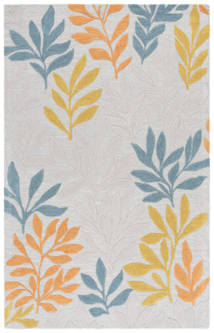 Safavieh Jardin Hand-tufted Runner Area Rug - Luxurious Floral Design In Elegant Hues For Stylish Decor Grey ,Blue Wool Pile Jar158m-5