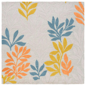 Safavieh Jardin Hand-tufted Wool Pile Area Rug - Elegant Floral Design For Artisanal Home Decor Charm Grey ,Blue Wool Pile Jar158m-3