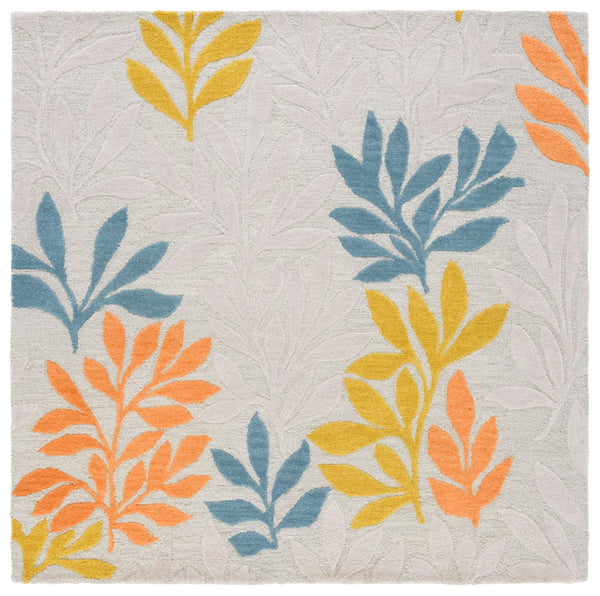 Safavieh Jardin Hand-tufted Wool Pile Area Rug - Elegant Floral Design For Artisanal Home Decor Charm Grey ,Blue Wool Pile Jar158m-3