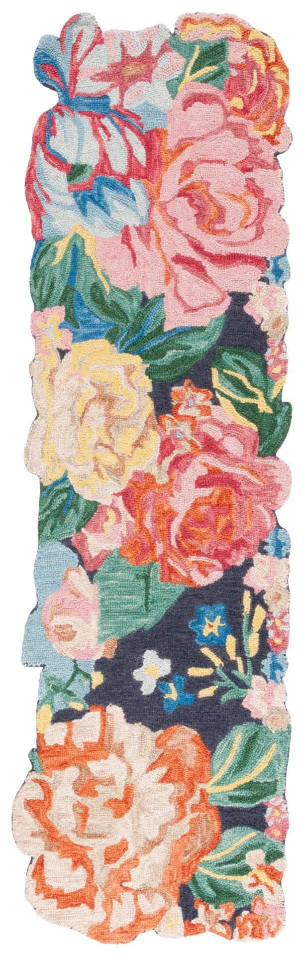 Safavieh Jardin Hand-tufted Floral Area Rug - Artisanal Craftsmanship In Vibrant Navy And Pink Design Navy ,Pink 80% Wool,20% Cotton Jar175n-6