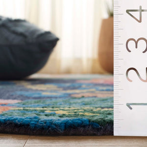 Safavieh Jardin Hand Tufted Wool Floral Runner Rug Navy Pink Indian Artisan Hallway Accent JAR175N-28